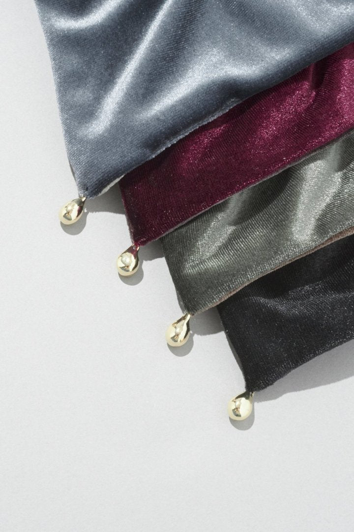 バイカラー ベロア スクエア ビッグ シュシュ