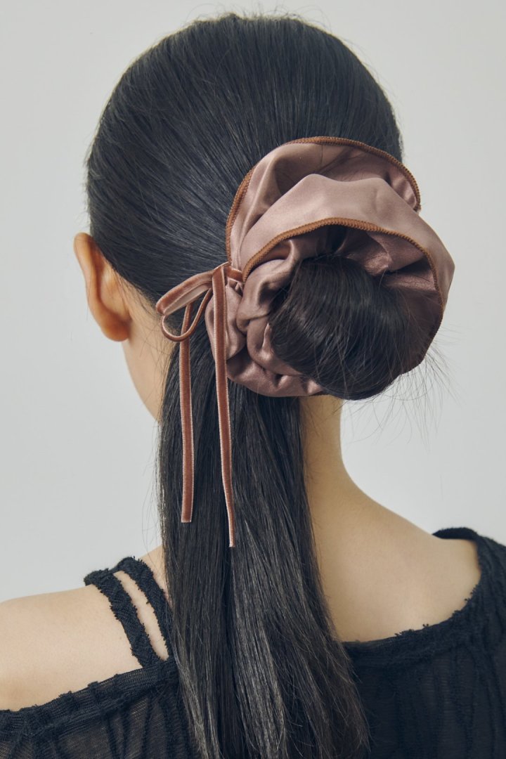 リボン ハング バイカラー シュシュ