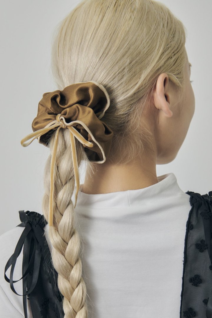 リボン ハング バイカラー シュシュ