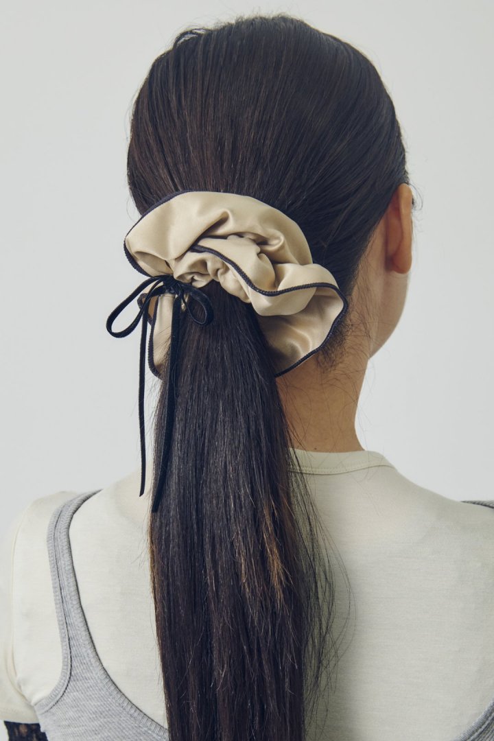 リボン ハング バイカラー シュシュ