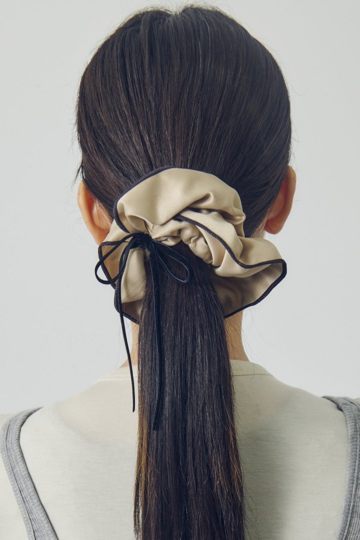 リボン ハング バイカラー シュシュ