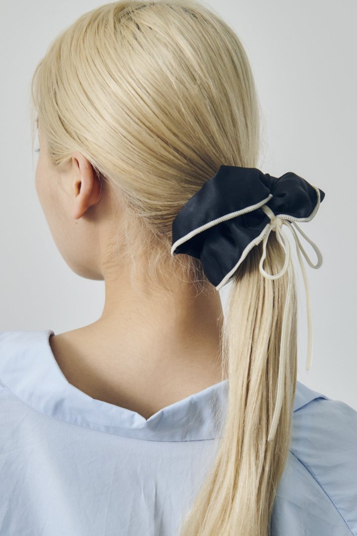 リボン ハング バイカラー シュシュ