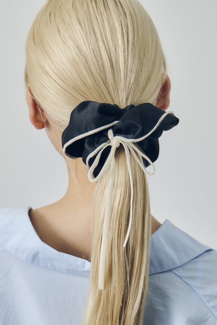 リボン ハング バイカラー シュシュ