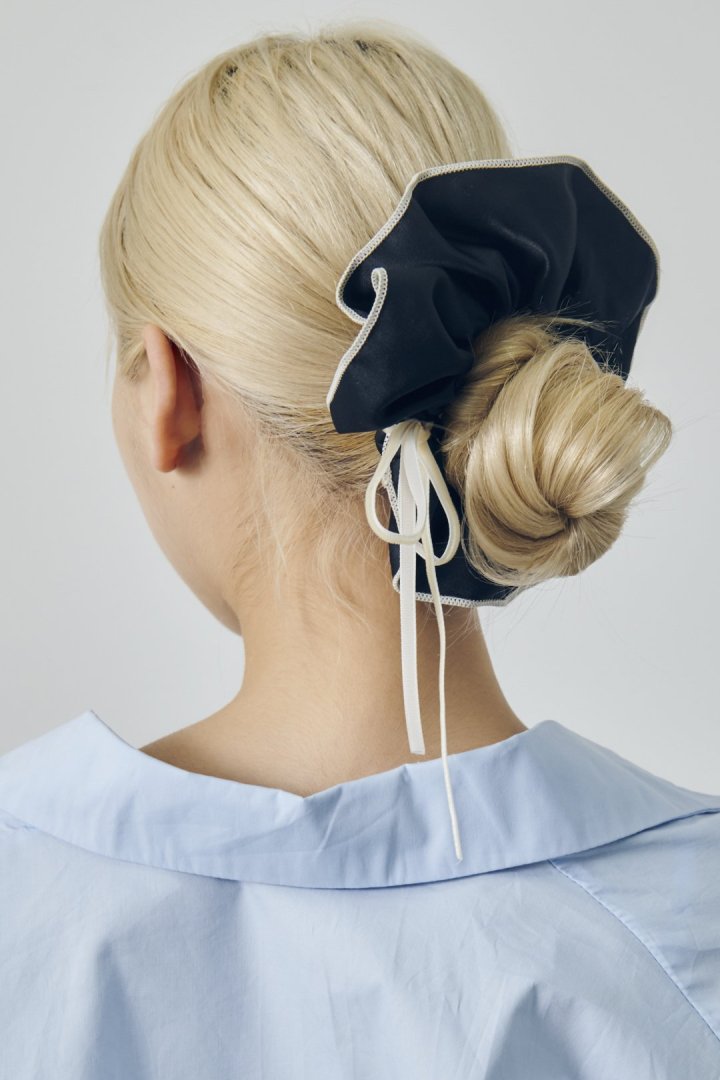 リボン ハング バイカラー シュシュ