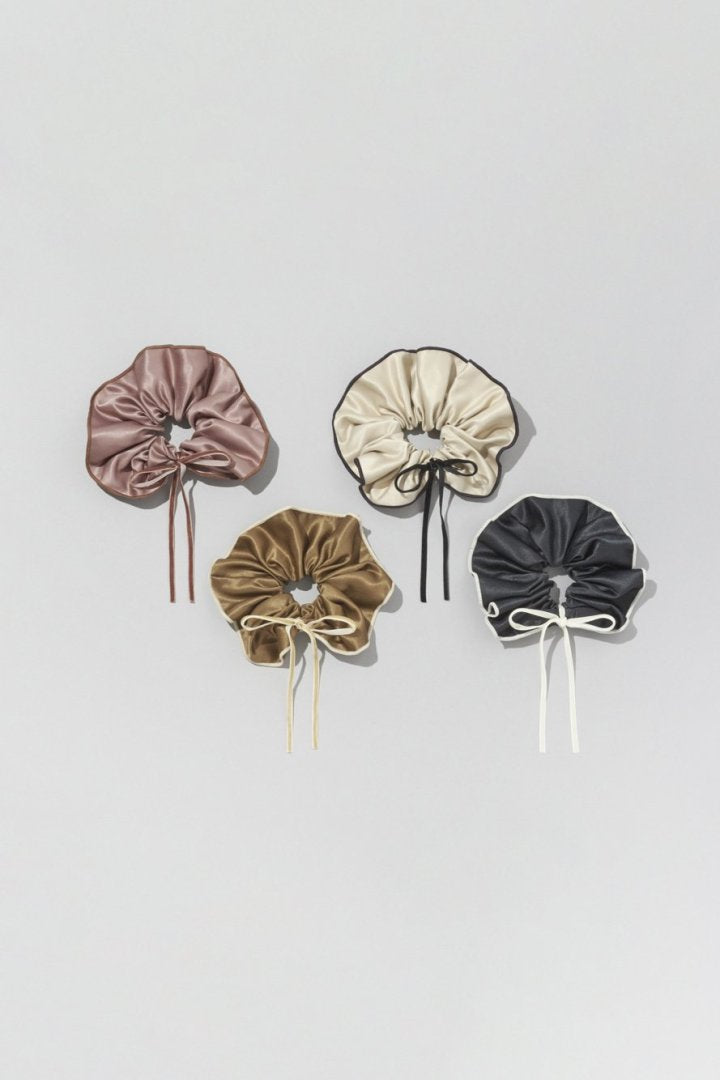 リボン ハング バイカラー シュシュ