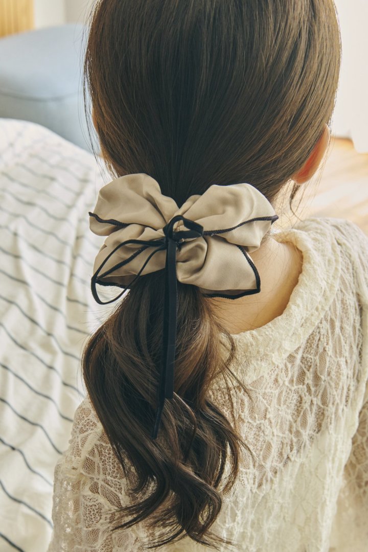 リボン ハング バイカラー シュシュ