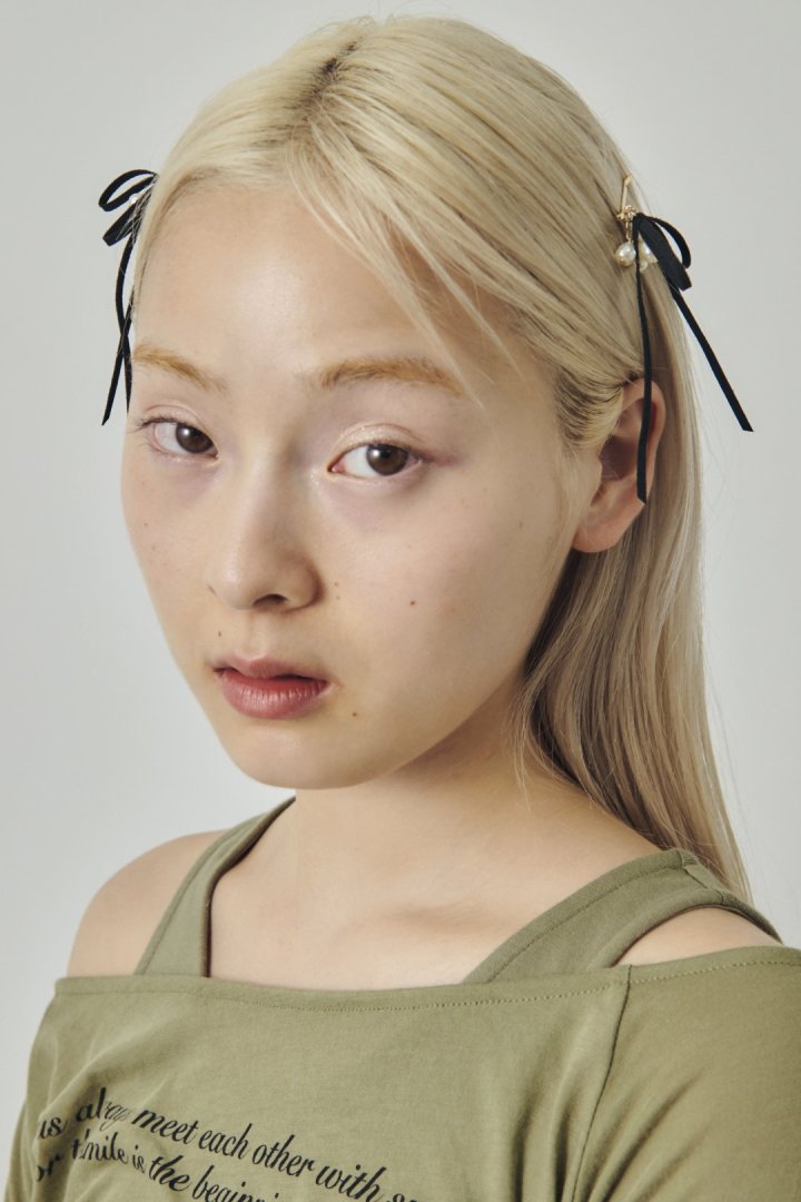 シャワー パール スエード リボン セット ヘアピン