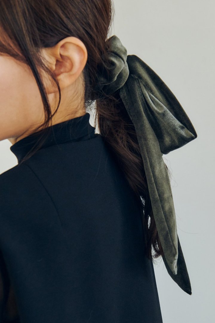 ロング ベロア リボン シュシュ