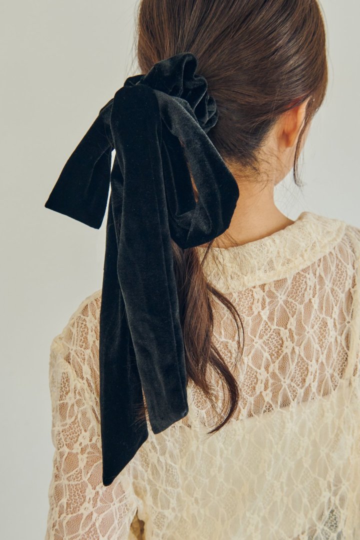 あ(リボン)ページ ロング ベロア リボン シュシュ – GOLDY Onlinestore