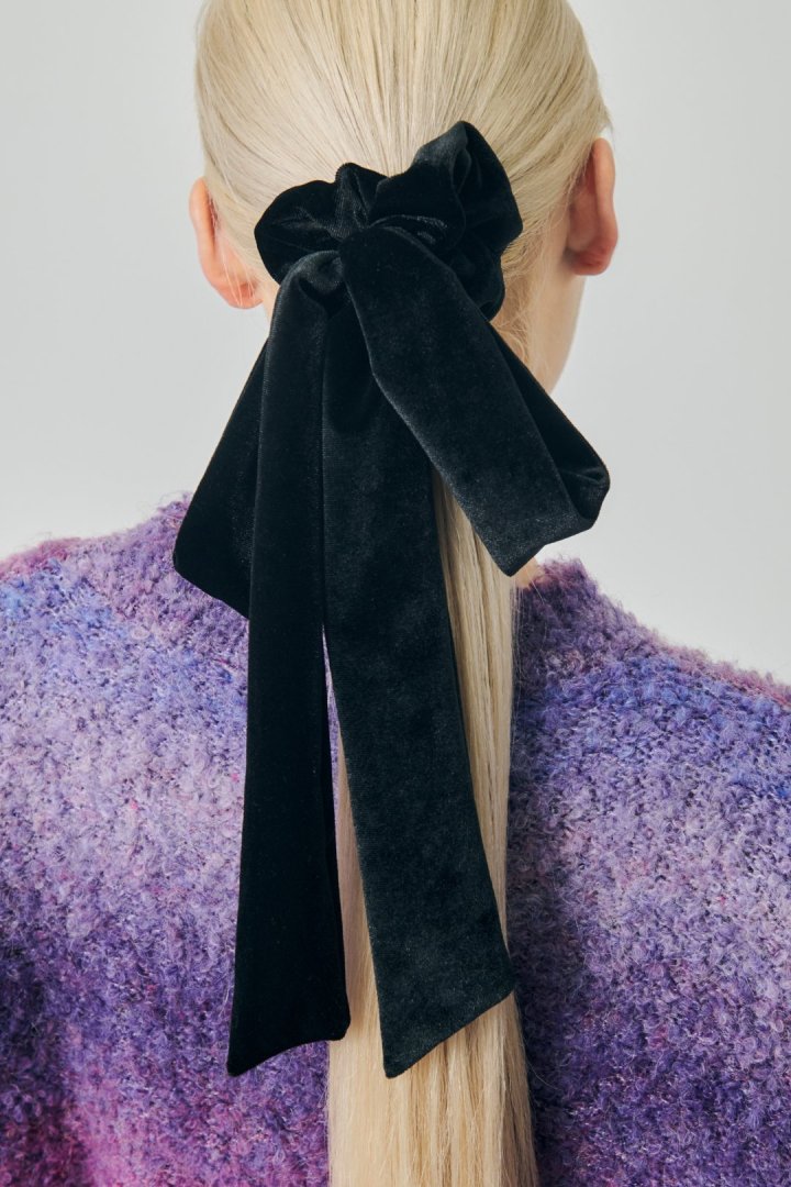 ロング ベロア リボン シュシュ