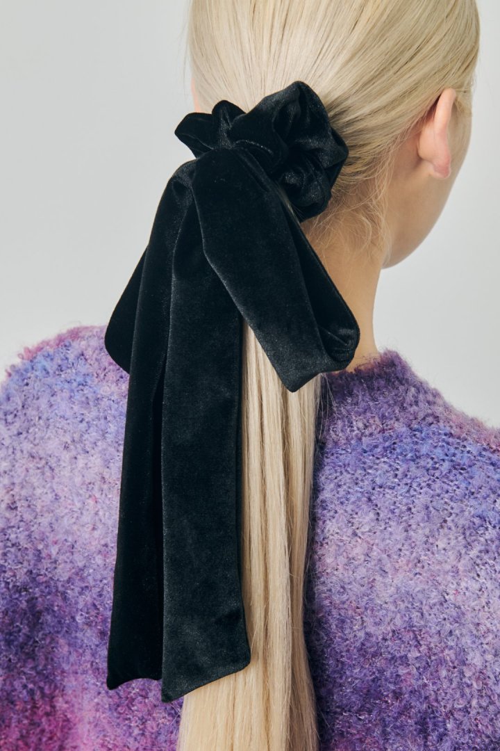 ロング ベロア リボン シュシュ