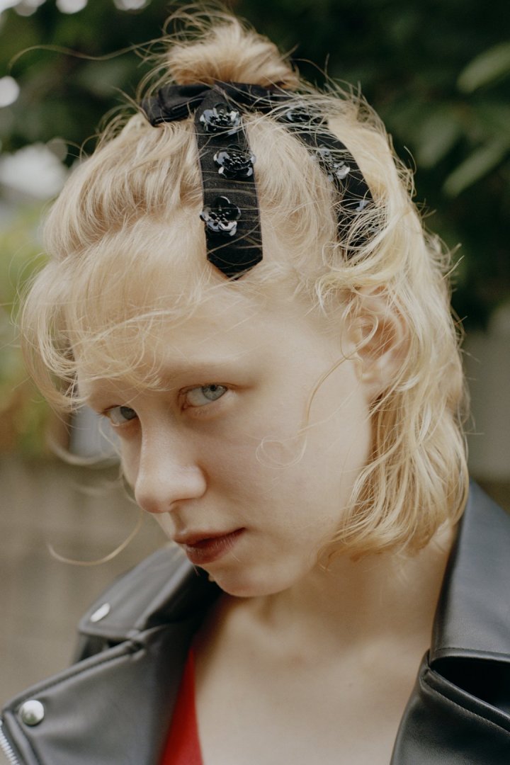 スパンコール フラワー リボン バレッタ