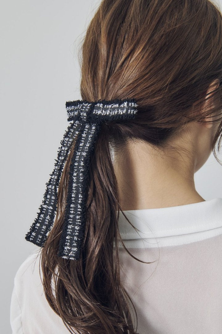 ツイード リボン バレッタ