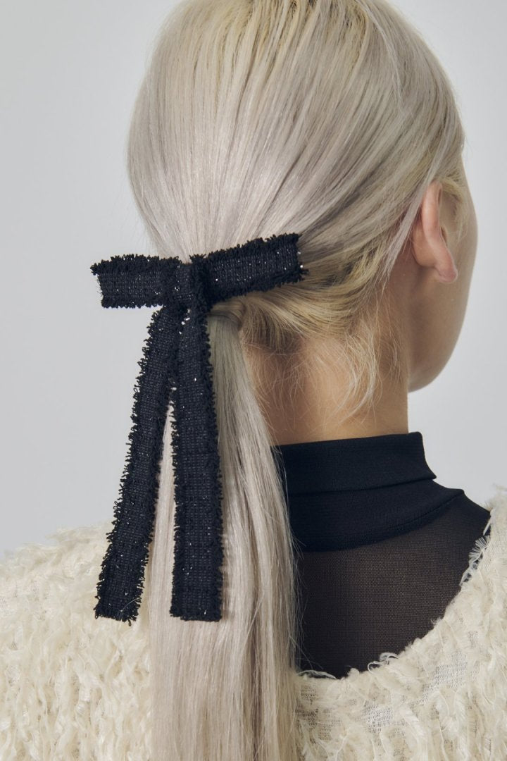 ツイード リボン バレッタ