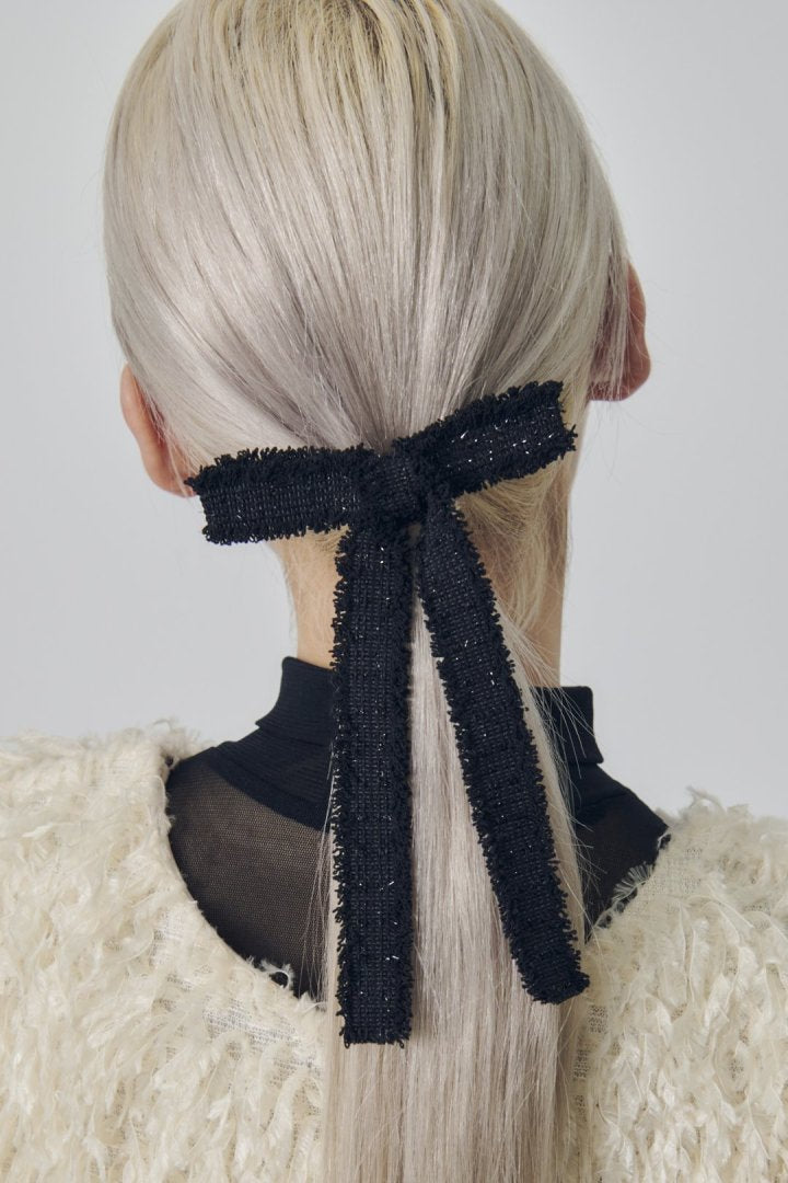 ツイード リボン バレッタ