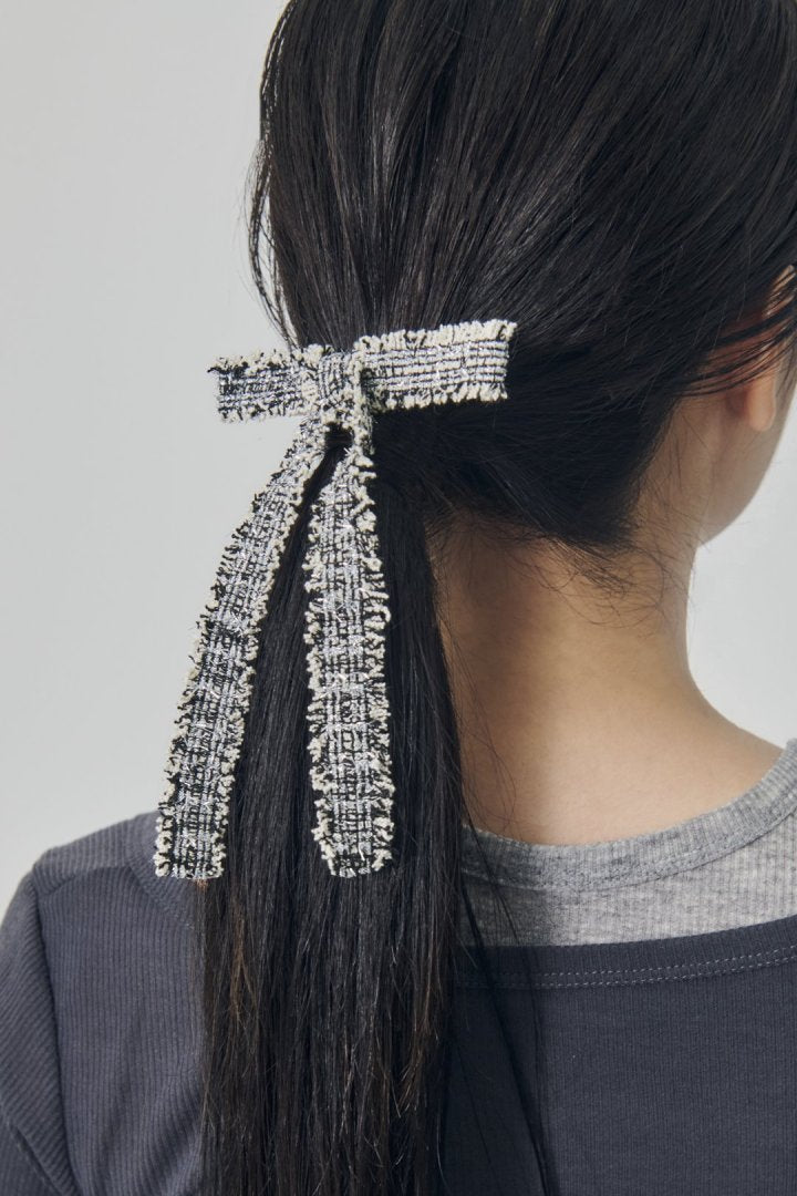 ツイード リボン バレッタ