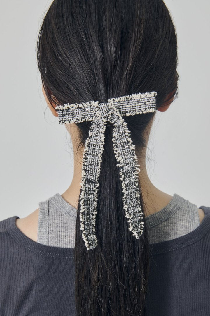 ツイード リボン バレッタ