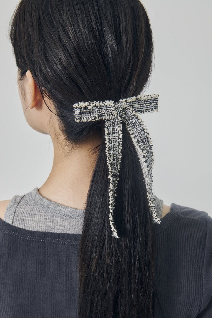 ツイード リボン バレッタ