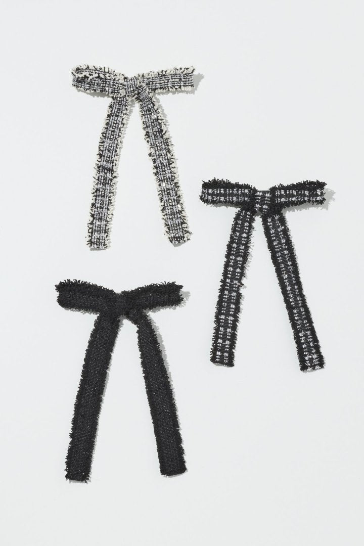 ツイード リボン バレッタ