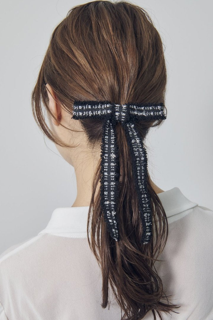 ツイード リボン バレッタ