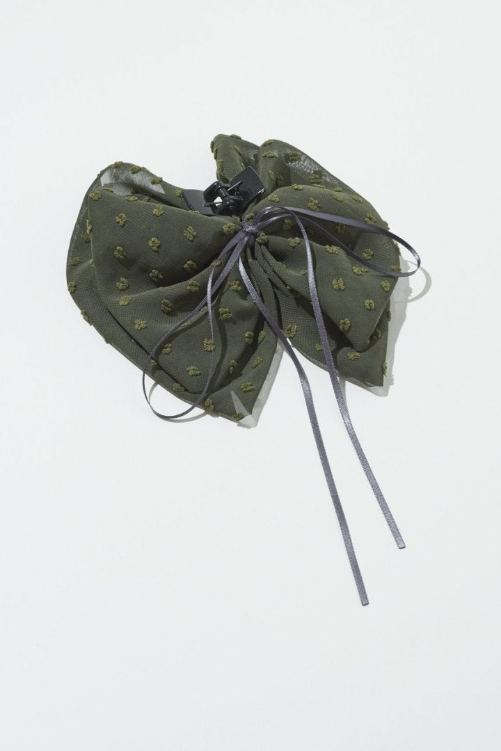 ボリューム シアー リボン バンス クリップ