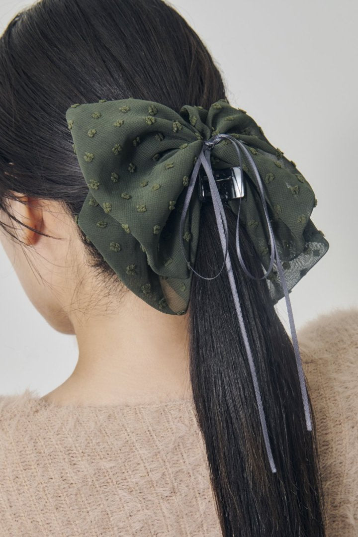 ボリューム シアー リボン バンス クリップ