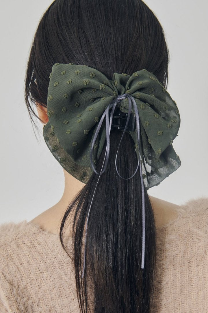 ボリューム シアー リボン バンス クリップ