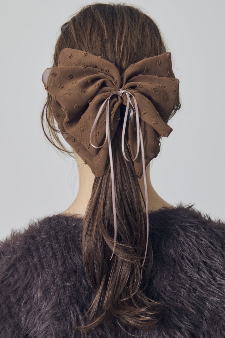 ボリューム シアー リボン バンス クリップ