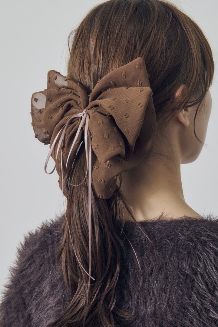 ボリューム シアー リボン バンス クリップ