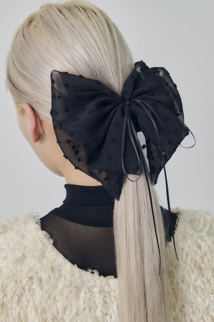 ボリューム シアー リボン バンス クリップ