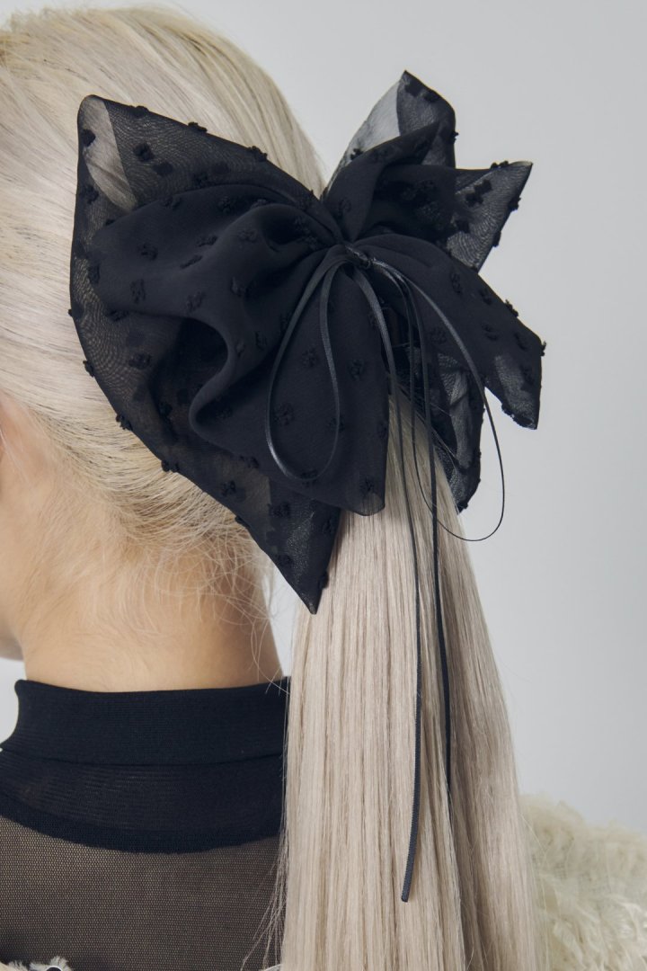 ボリューム シアー リボン バンス クリップ