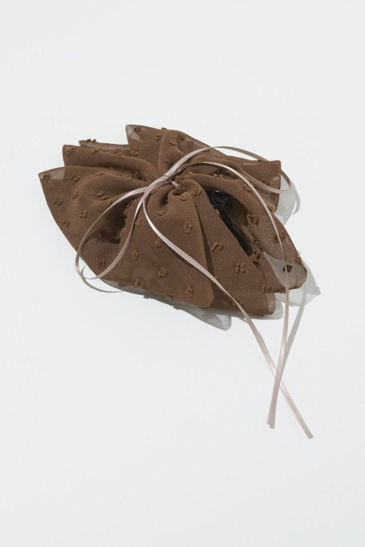 ボリューム シアー リボン バンス クリップ