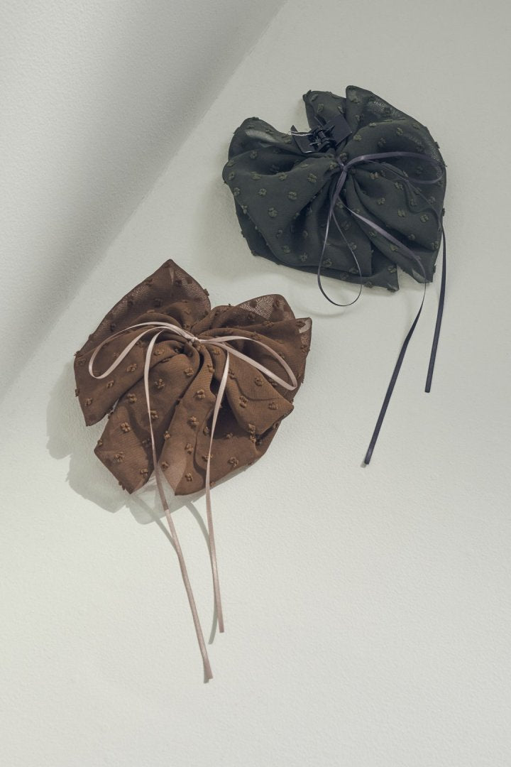 ボリューム シアー リボン バンス クリップ