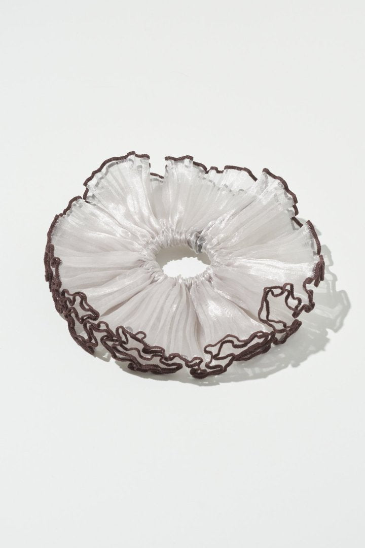 パイピング プリーツ ビッグ シュシュ