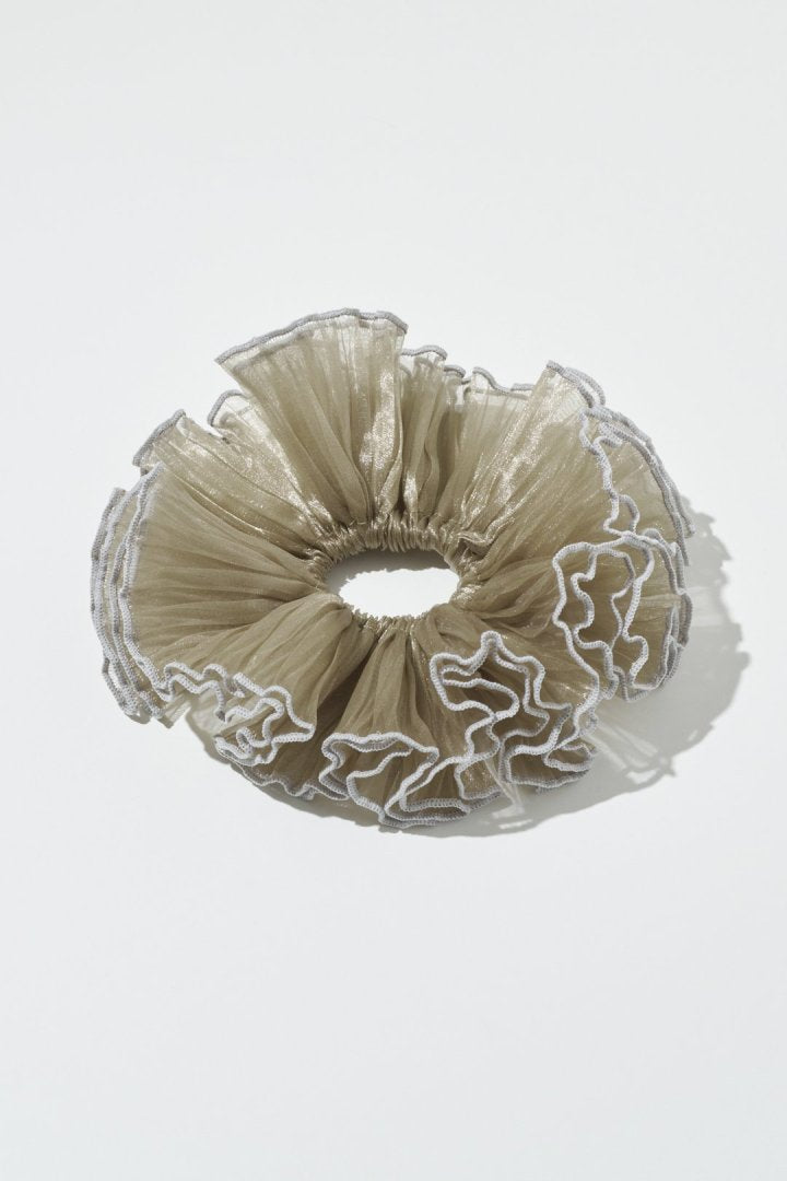 パイピング プリーツ ビッグ シュシュ