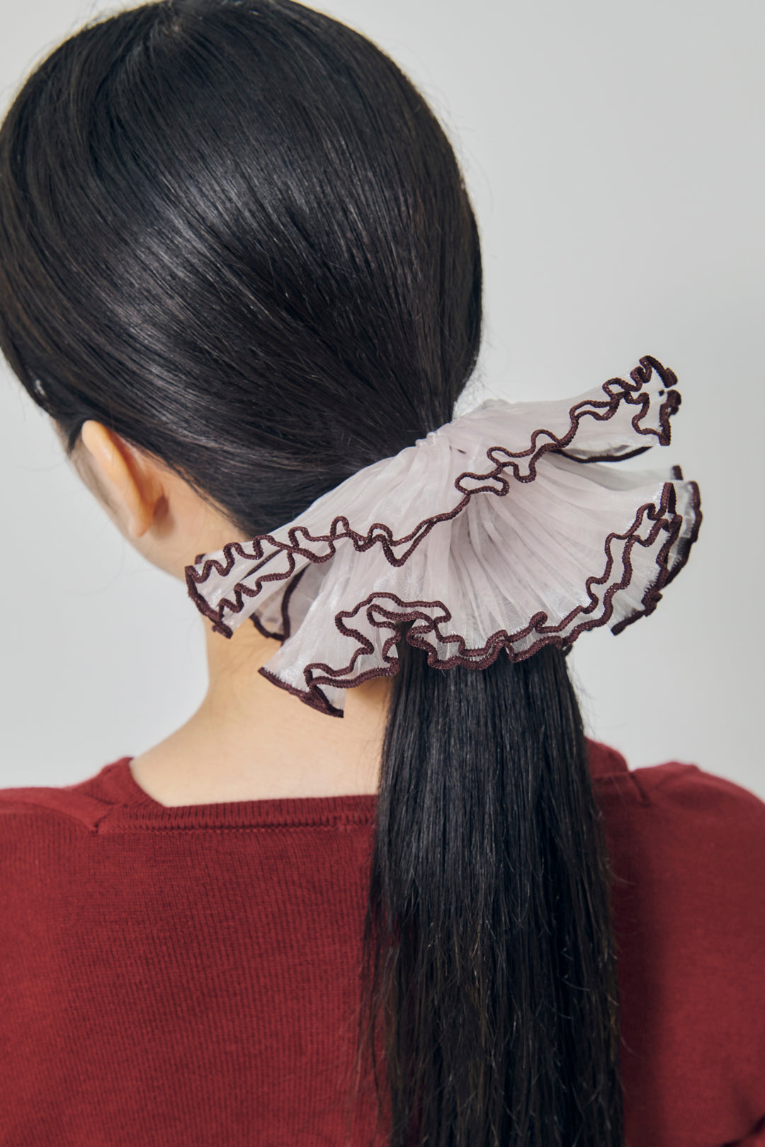 パイピング プリーツ ビッグ シュシュ