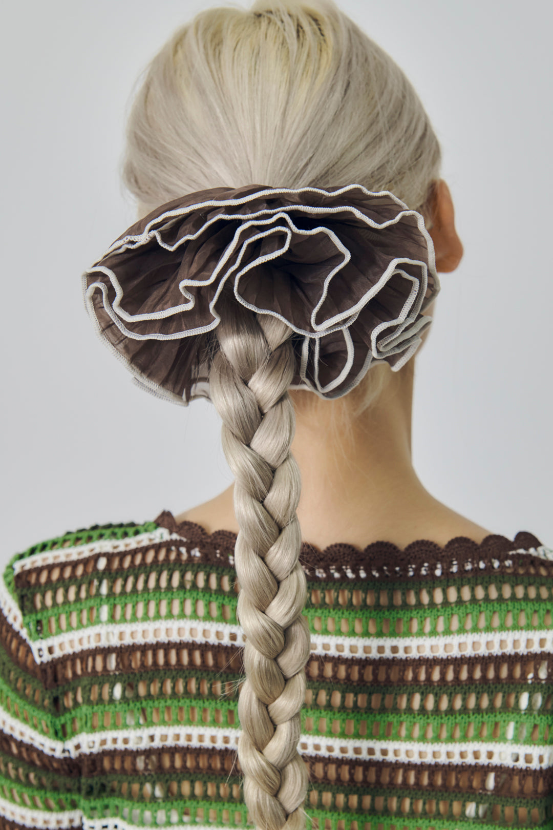 パイピング プリーツ ビッグ シュシュ