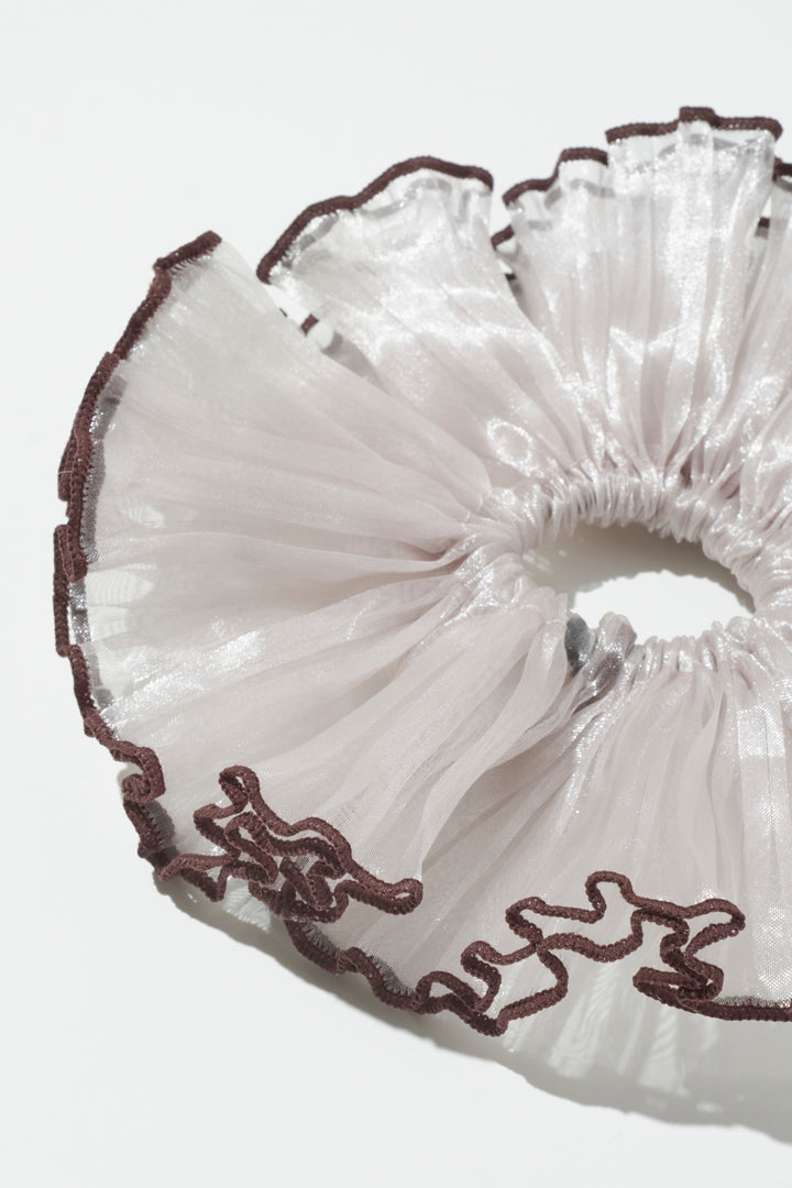 パイピング プリーツ ビッグ シュシュ