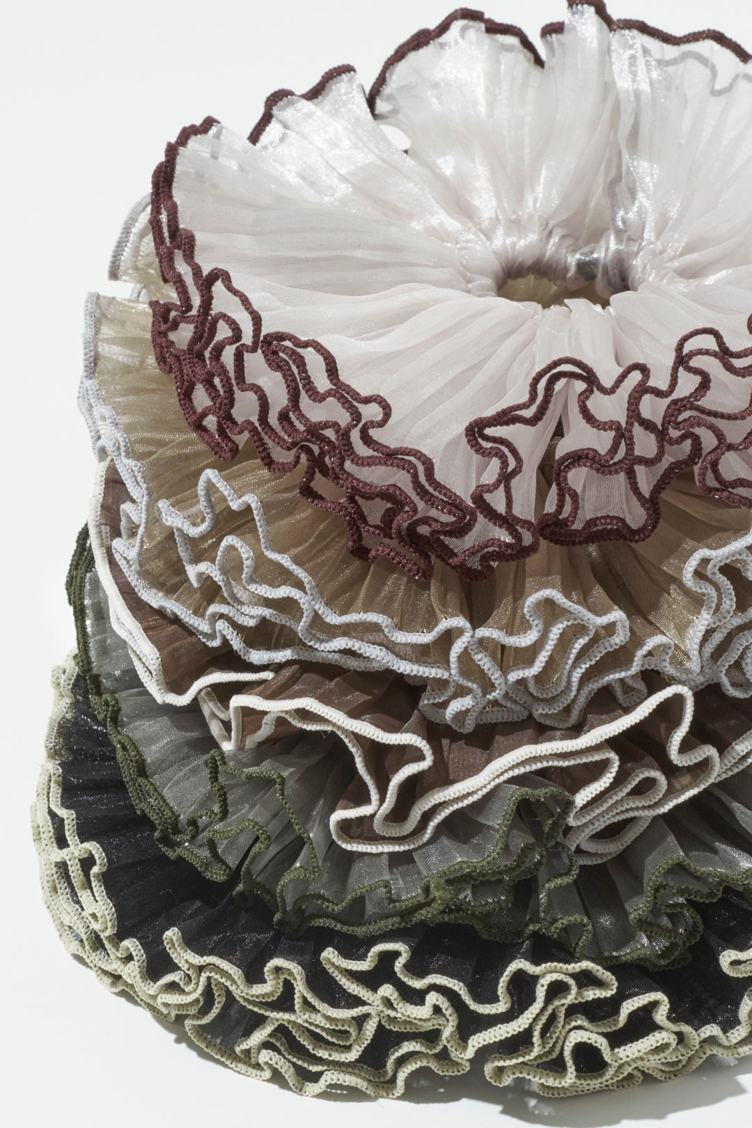 パイピング プリーツ ビッグ シュシュ