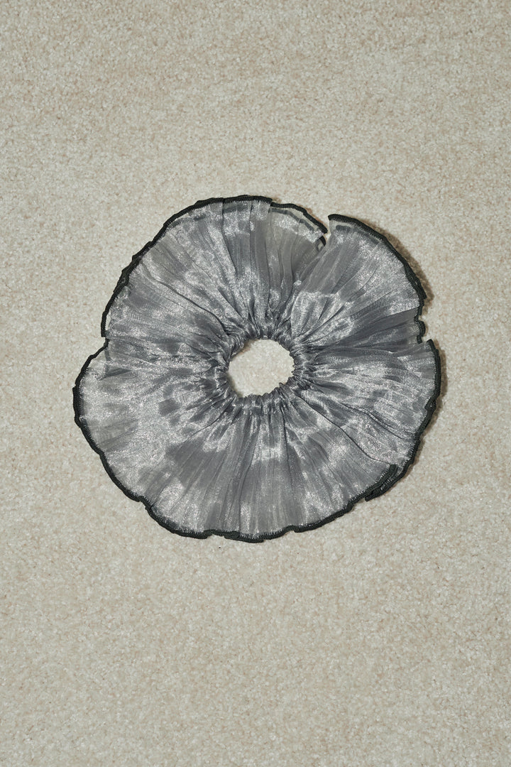 パイピング プリーツ ビッグ シュシュ