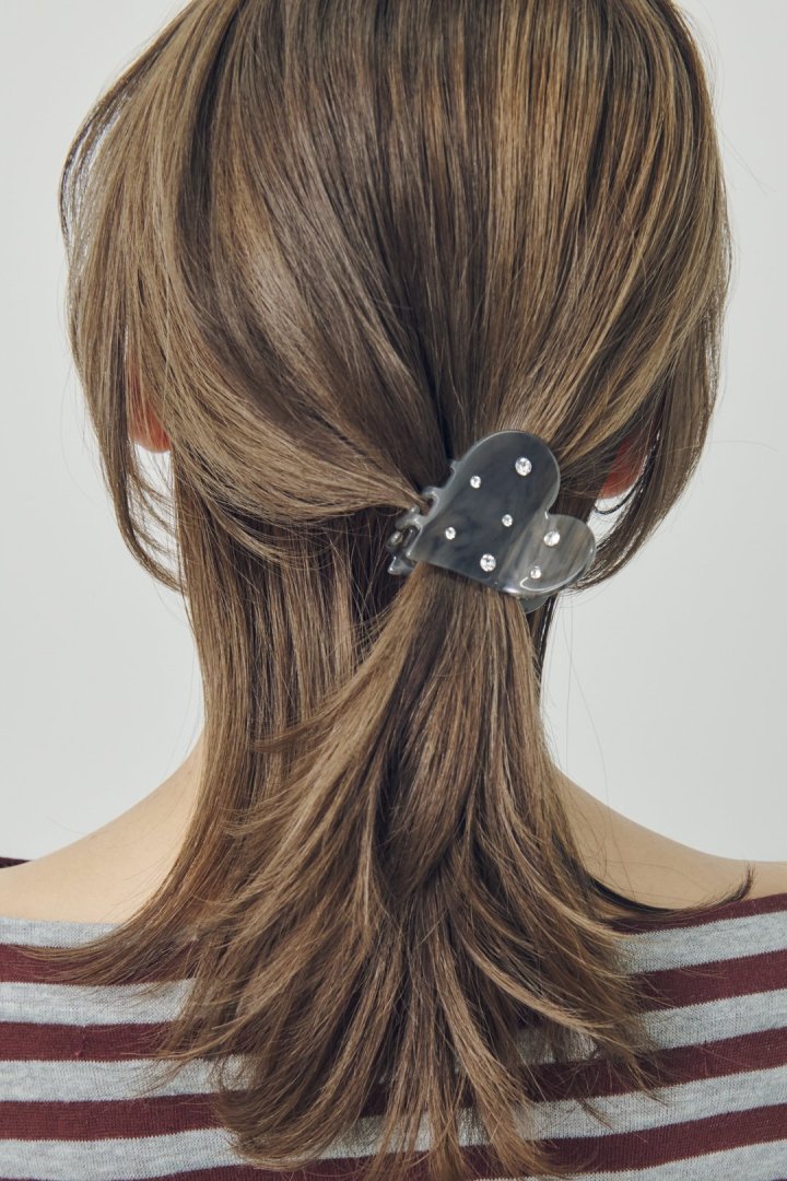 ハート ビジュー アセチ バンス クリップ