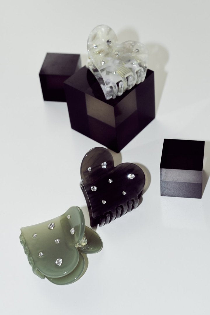 ハート ビジュー アセチ バンス クリップ