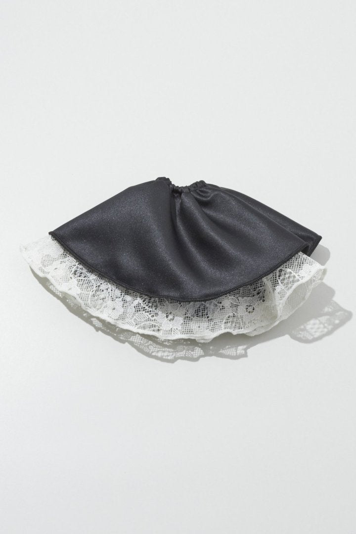 サテン × レース サーキュラー シュシュ