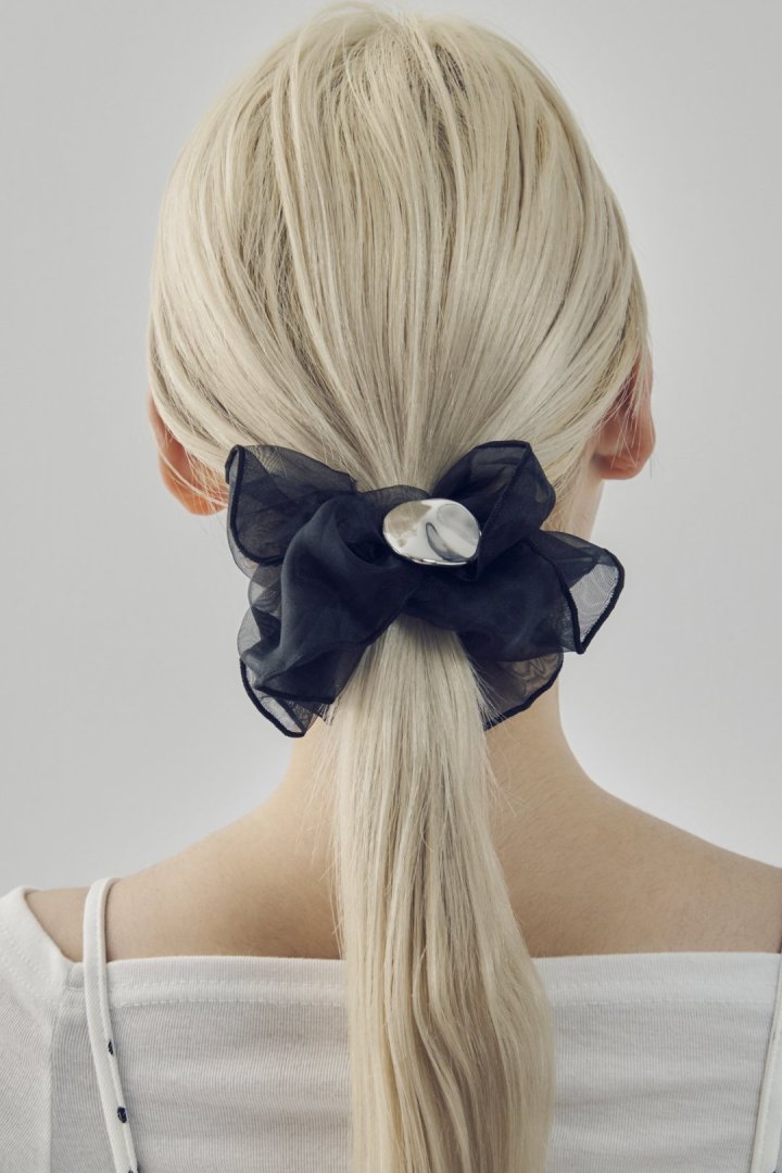 メタル プレート シアー ビッグ シュシュ