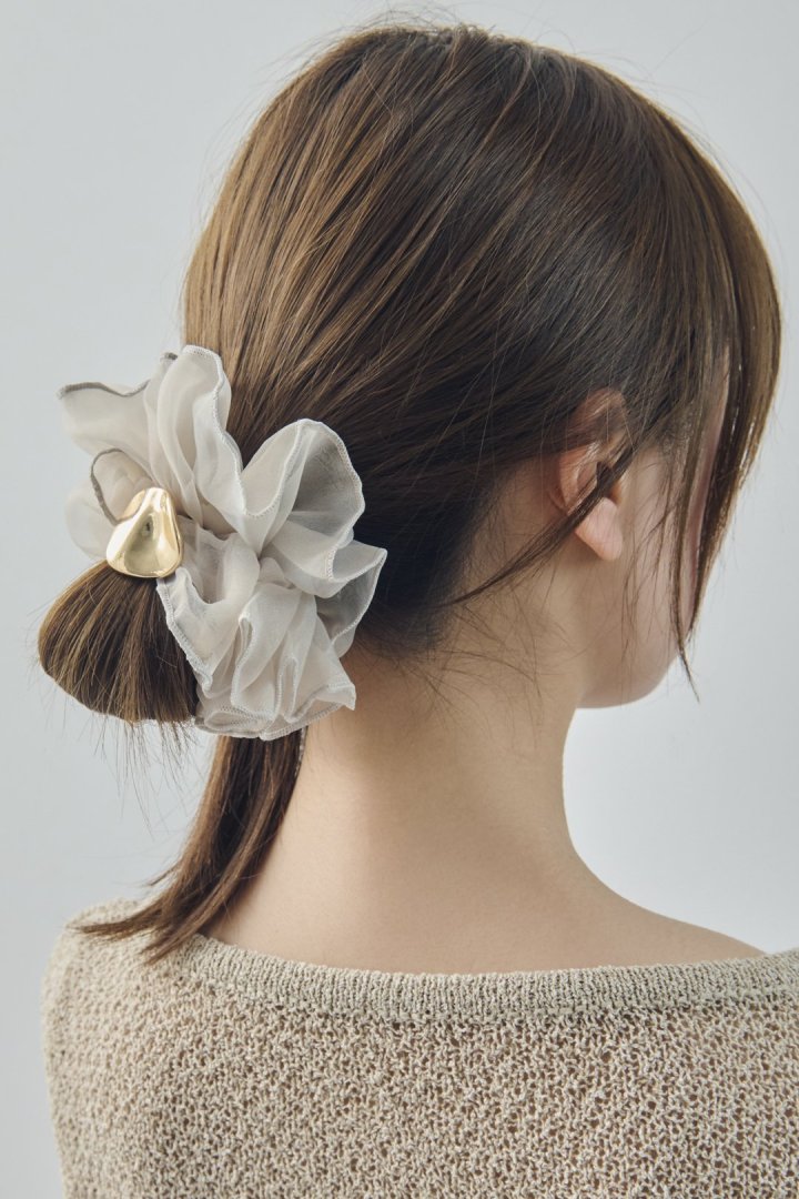 メタル プレート シアー ビッグ シュシュ