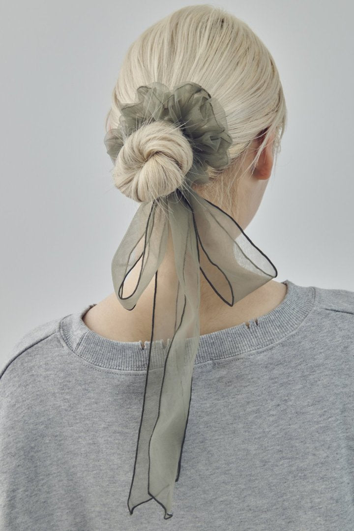 ロング シアー リボン シュシュ