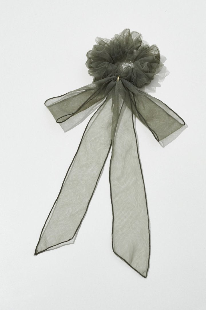 ロング シアー リボン シュシュ