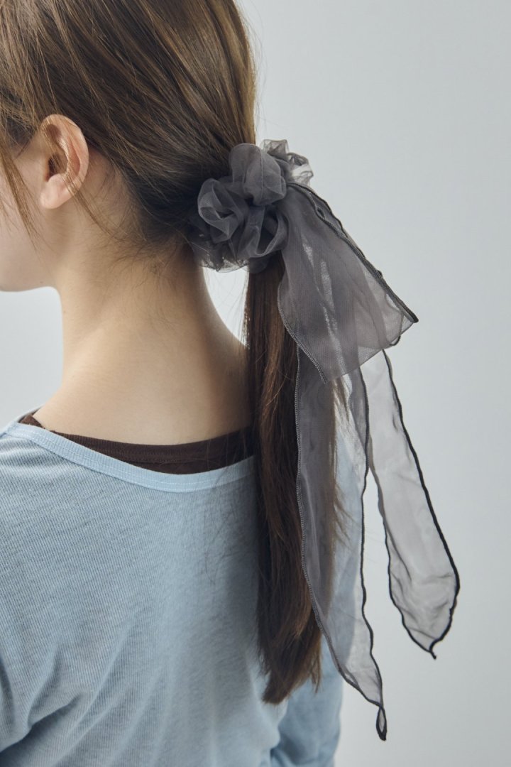 ロング シアー リボン シュシュ