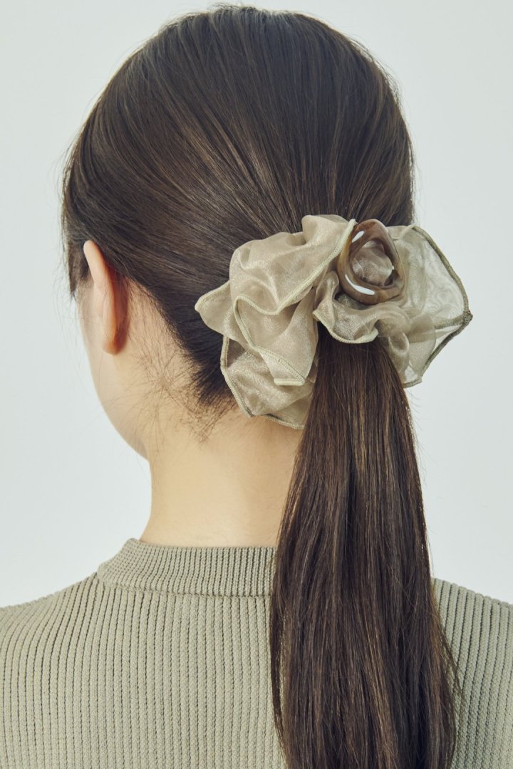 カラー オーバル シアー シュシュ