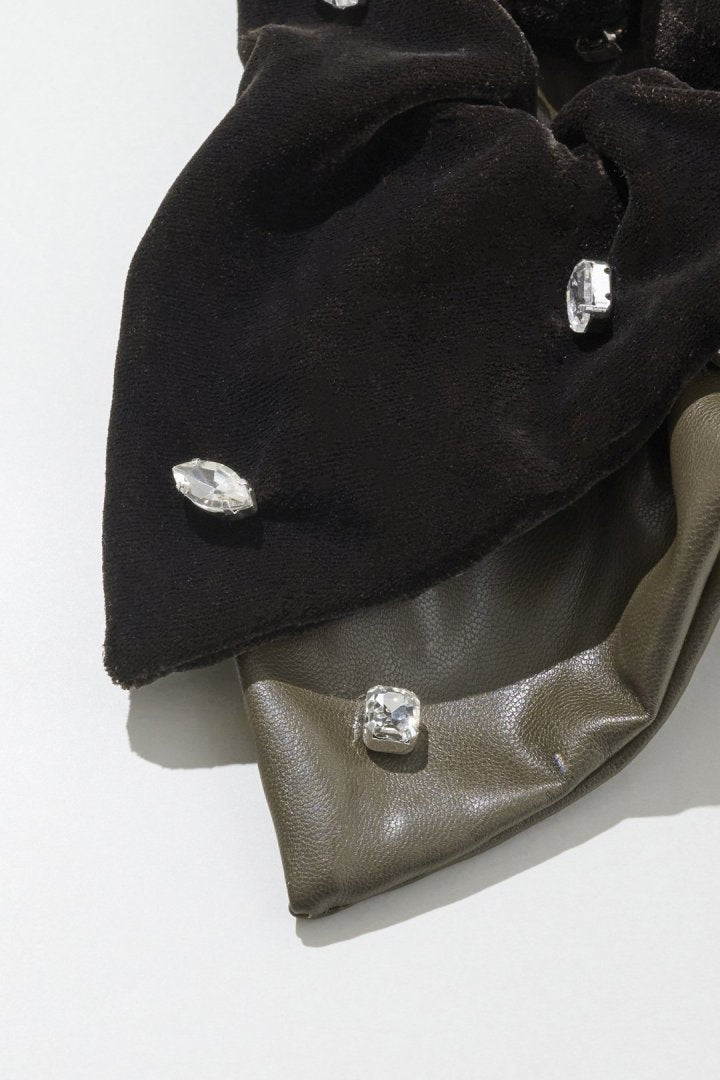 モノトーン ビジュー スクエア ビッグ シュシュ